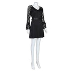 Lisa Frankenstein Misty Cosplay Costume Women Black Lace Long-sleeved Dress Party Carnival - Azufun