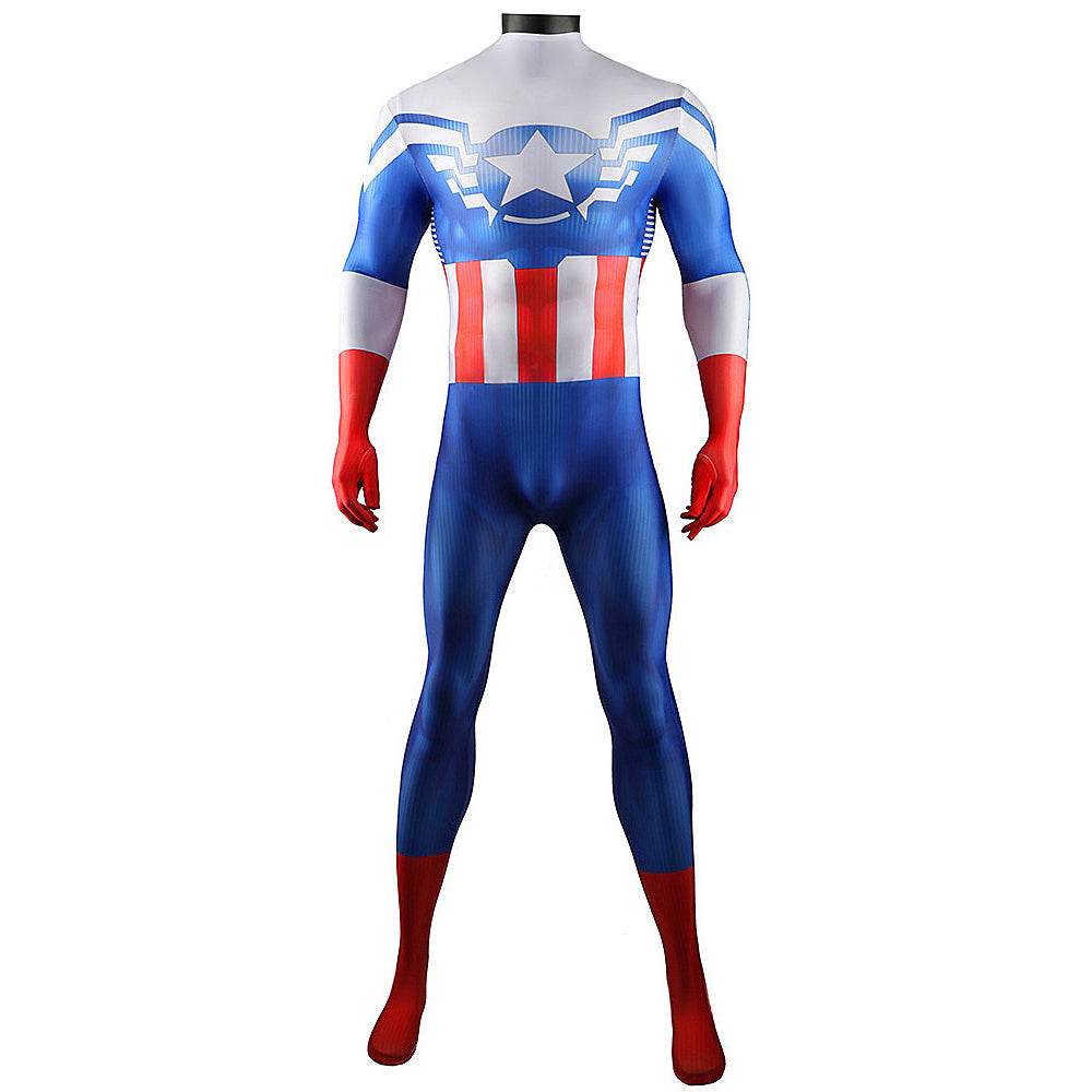 Captain America Winter Soldier Cosplay Costume Jumpsuit Zentai Party Carnival - Azufun