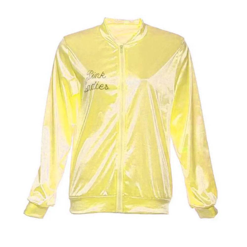 1950s Grease Pink Lady Ladies Satin Jacket Top Fancy Dress Up Costume - Azufun