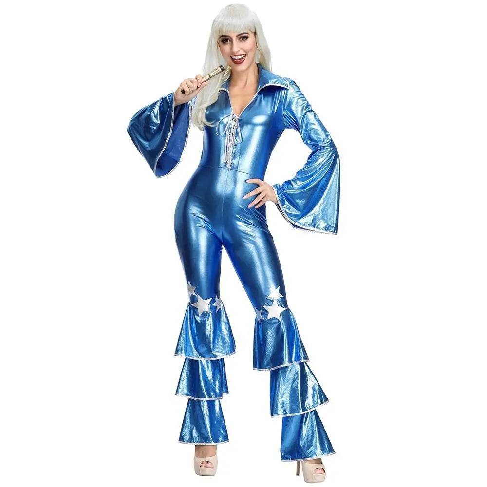 1970s Dancing Dream Blue 70s Costumes - Azufun