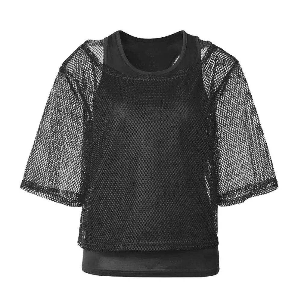 1980s Top Fishnet Women T-shirt 80s Costumes Cosplay Party Carnival - Azufun