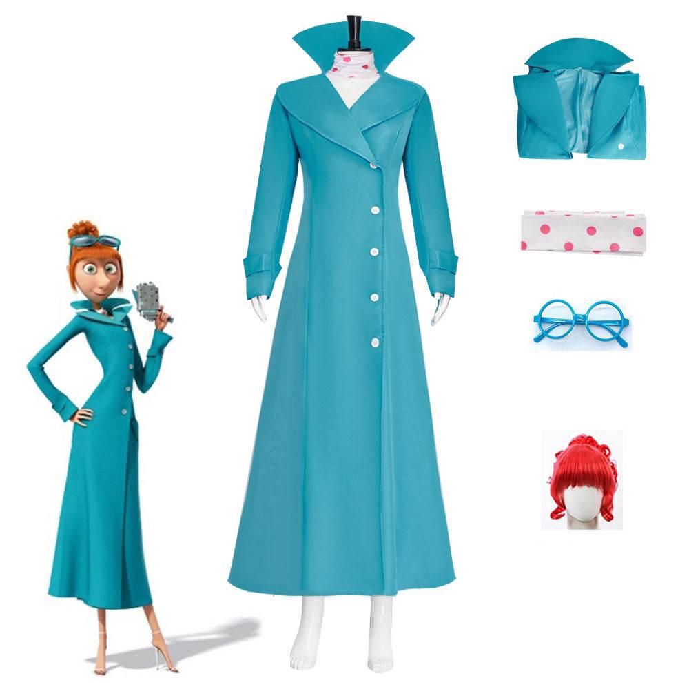 Despicable Me Lucy Cosplay Costume Dress Outfits Carnival Suit - Azufun