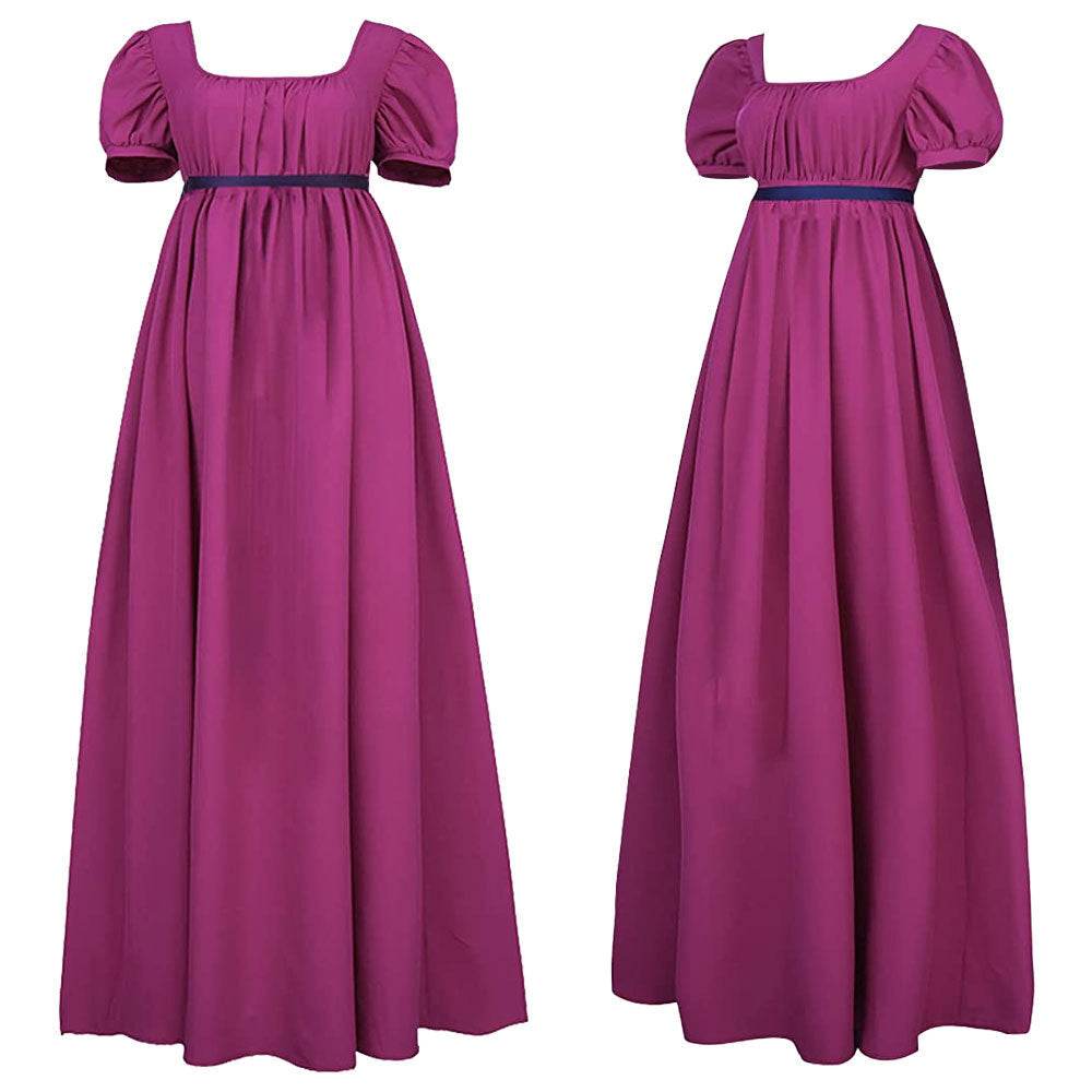 Bridgerton cosplay costume vintage regency Victorian tea dress - Azufun