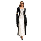 Gothic Retro Medieval Court Women Dresses Robe trumpet Long Sleeve - Azufun
