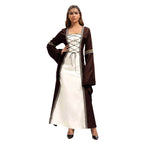 Gothic Retro Medieval Court Women Dresses Robe trumpet Long Sleeve - Azufun