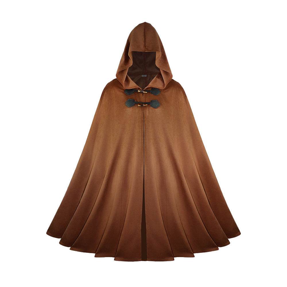 Medieval Suede Cape Halloween Retro Cloak Battle Warrior Role Play Cosplay Costume - Azufun
