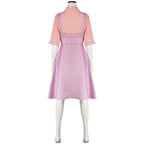 Wicked Glinda Pink Women Stripe Dress Outfit Carnival Cosplay Costume - Azufun