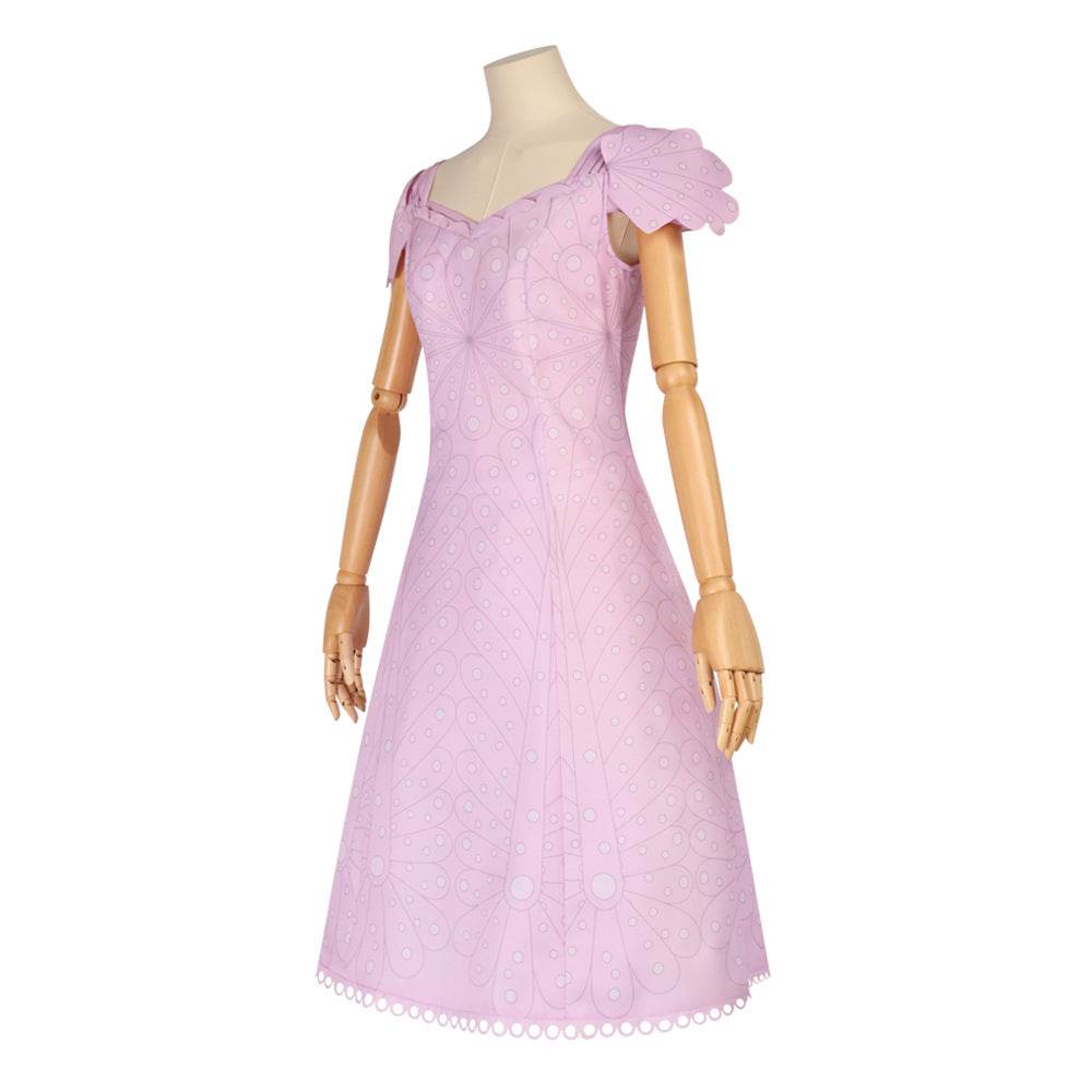 Wicked Glinda Women Pink Short Dress Outfit Carnival Cosplay Costume - Azufun