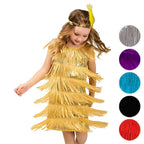 1920s Kids girls Retro Latin dance Party costume tassel Dress - Azufun