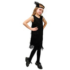 1920s Kids girls Retro Latin dance Party costume tassel Dress - Azufun