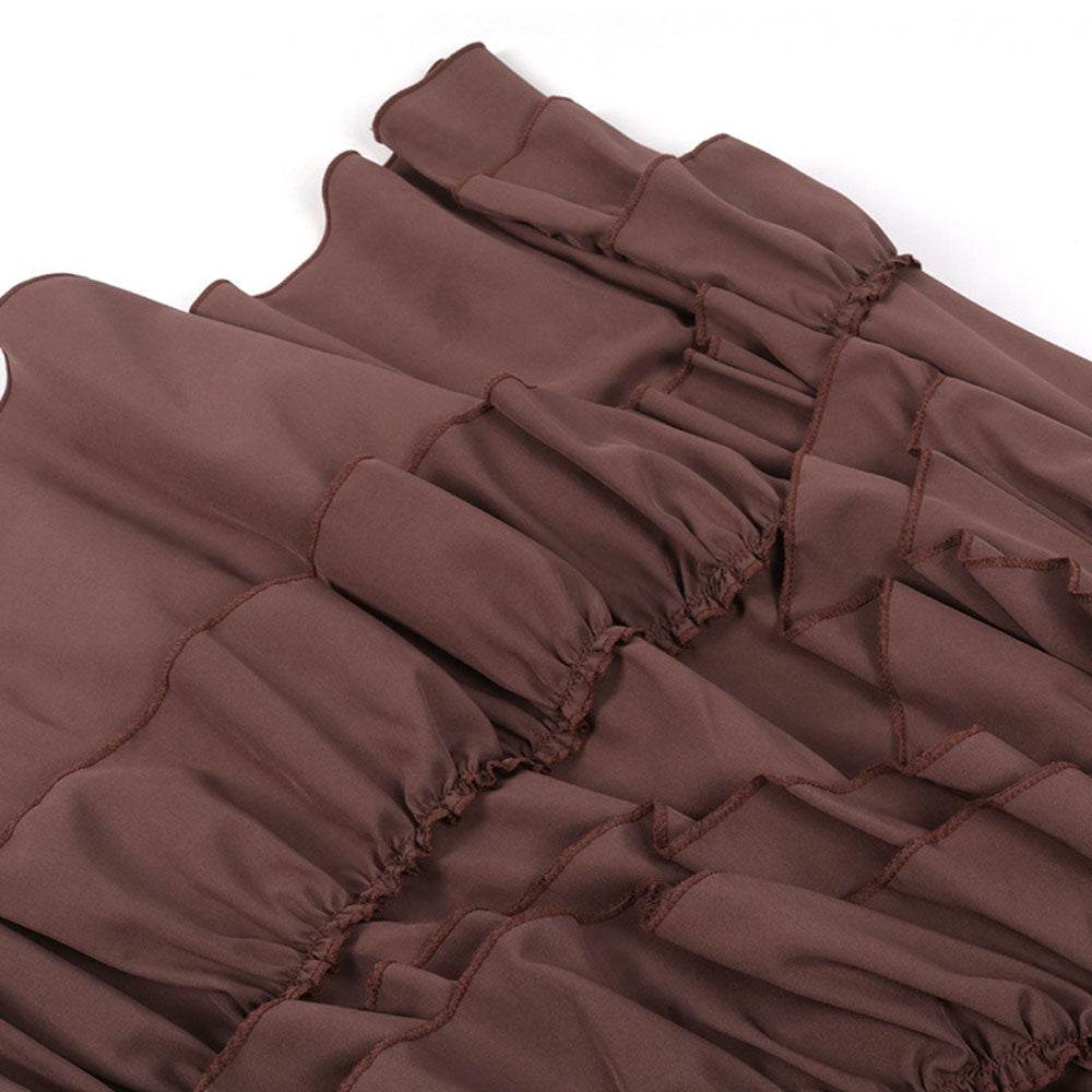 Medieval Retro Style Women's Waist Dance Skirt Dress - Azufun