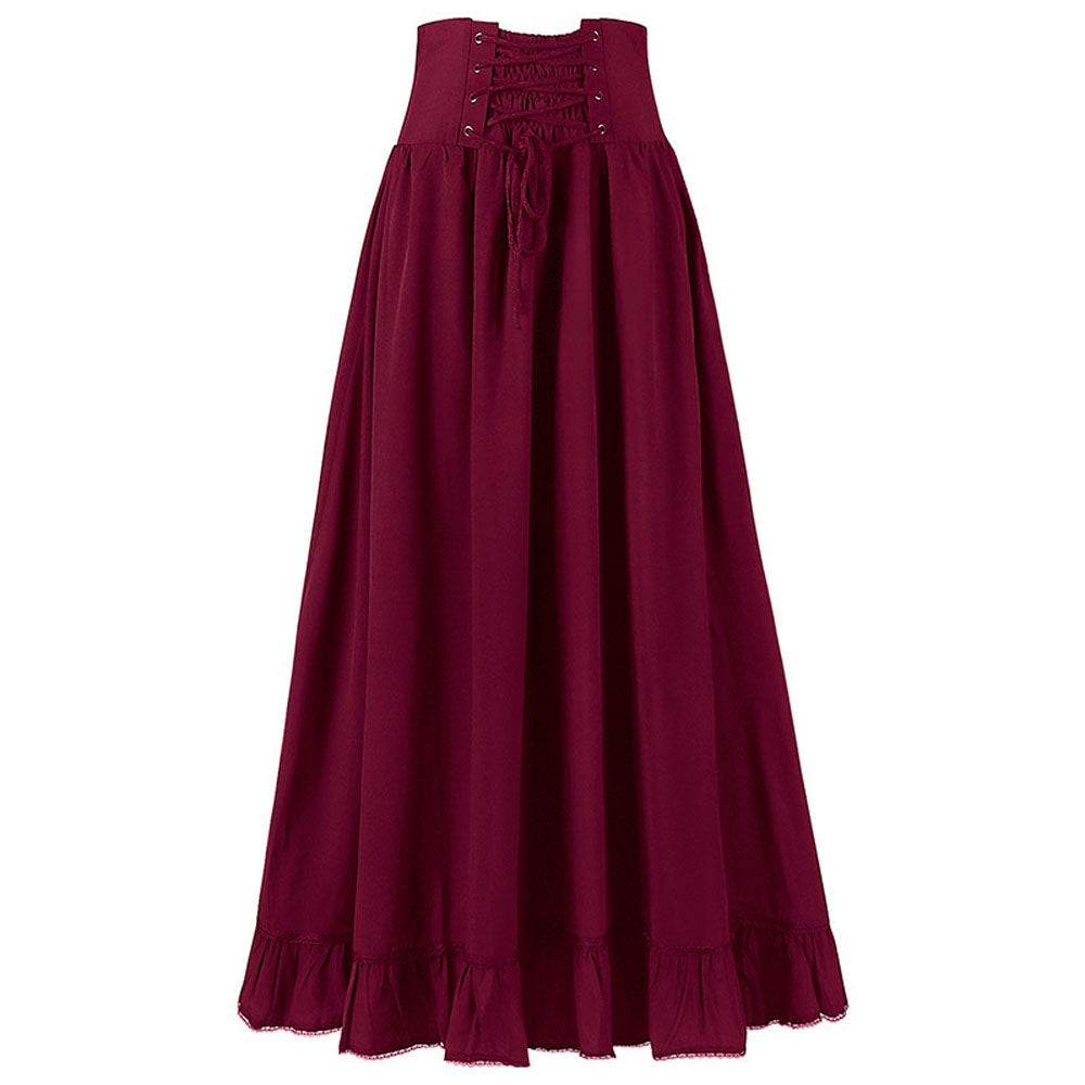 Medieval Women's Retro Style Waist Dance Skirt Dress - Azufun