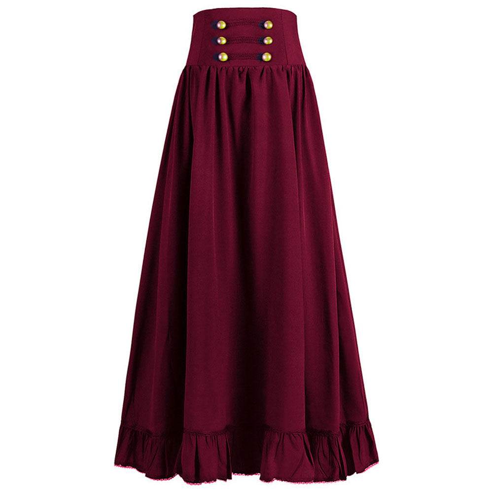 Medieval Women's Retro Style Waist Dance Skirt Dress - Azufun