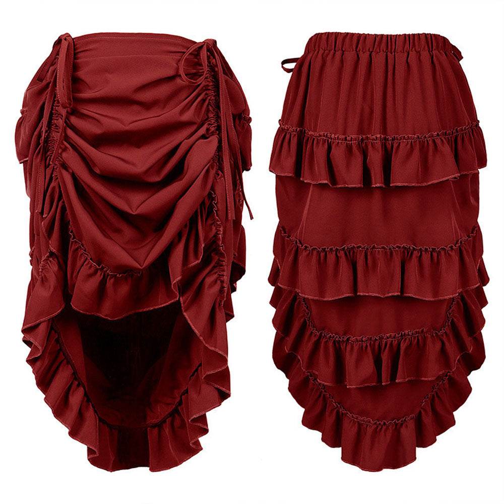 Medieval Women's Retro Style Drawstring Waist Dance Skirt Dress - Azufun