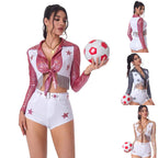Dallas Cowboy Cheerleader Football Star Costume For Women Halloween - Azufun