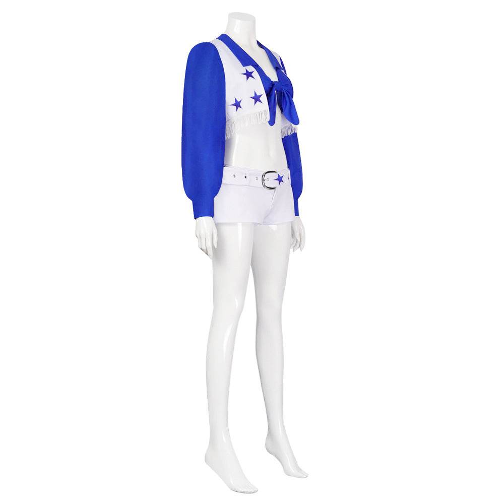 Dallas Cowboy Cheerleader Stage Star Costume For Women - Azufun