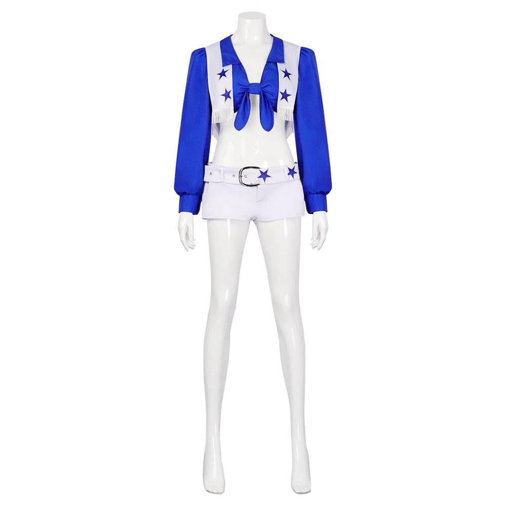 Dallas Cowboy Cheerleader Stage Star Costume For Women - Azufun
