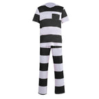 Halloween prison striped prisoner uniform role play adult costume - Azufun