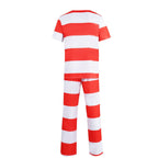 Halloween prison striped prisoner uniform role play adult costume - Azufun