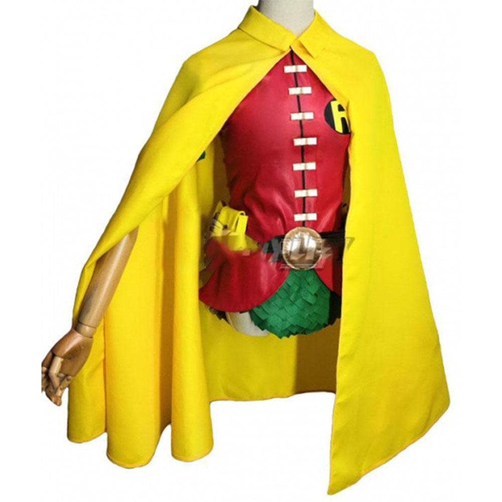 DC Teen Titans Robin Cosplay Anime Costume Halloween For Adult Full Set With Cape - Azufun