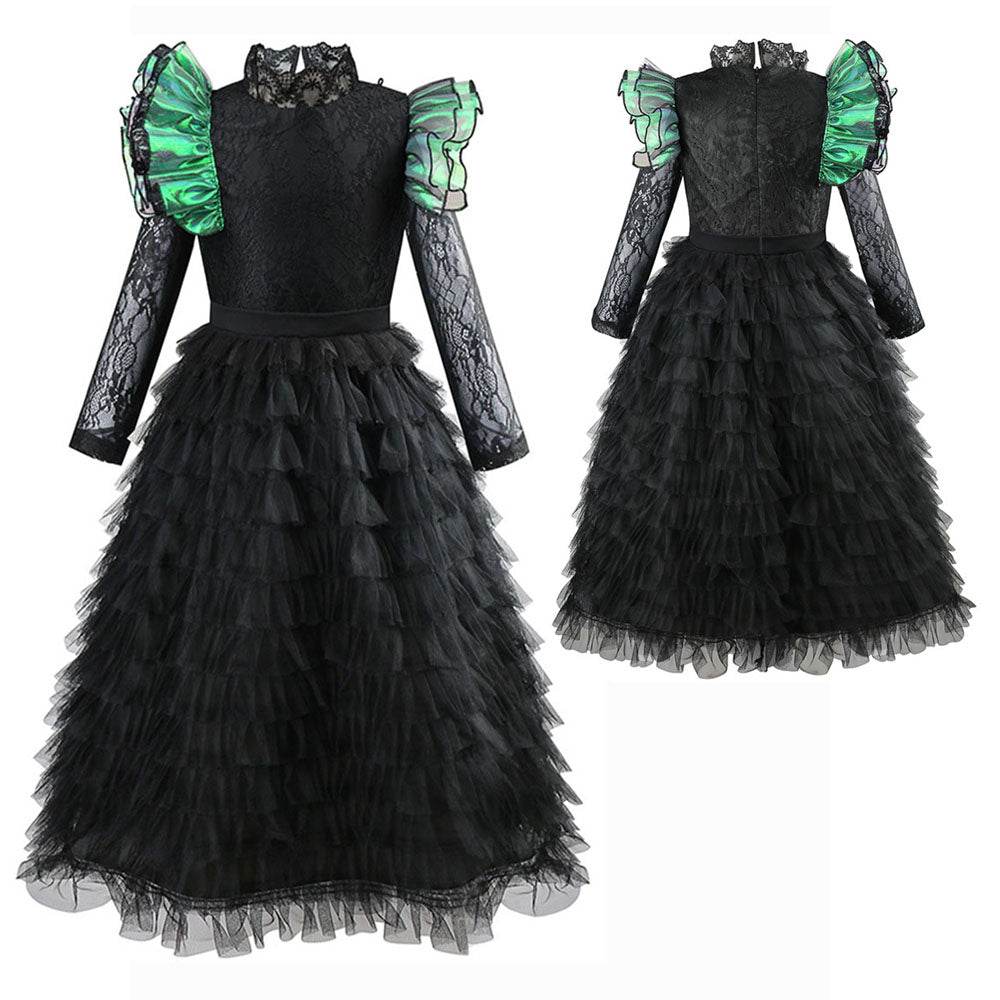 Wicked Black lace dress Halloween holiday party dress - Azufun