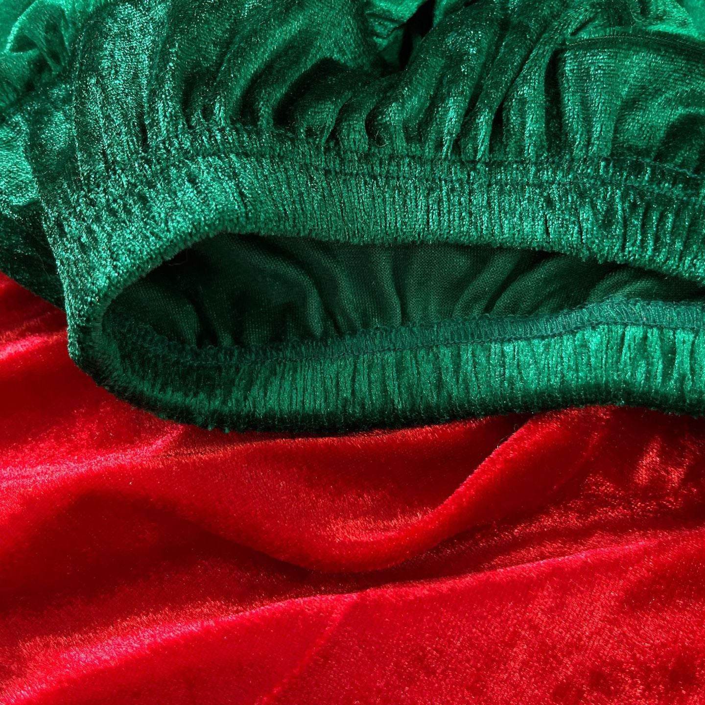 Green Christmas Party dress Costume adult couple stage costume - Azufun