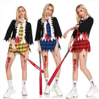 College Vampire Outfit Horror Zombie Student Uniform Party Women Halloween - Azufun