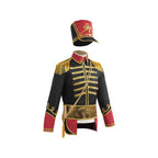 British Hussar Tunic Royal Prince Tailcoat Drummer Parade Costume Jacket Men Halloween - Azufun
