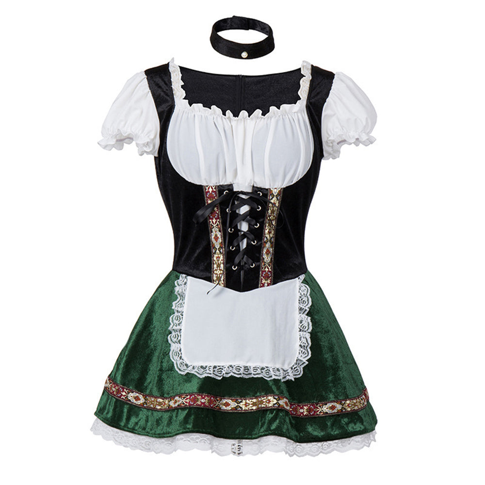 Oktoberfest Costume Women German Bavarian Beer Girl Dirndl Dress Carnival Halloween - Azufun