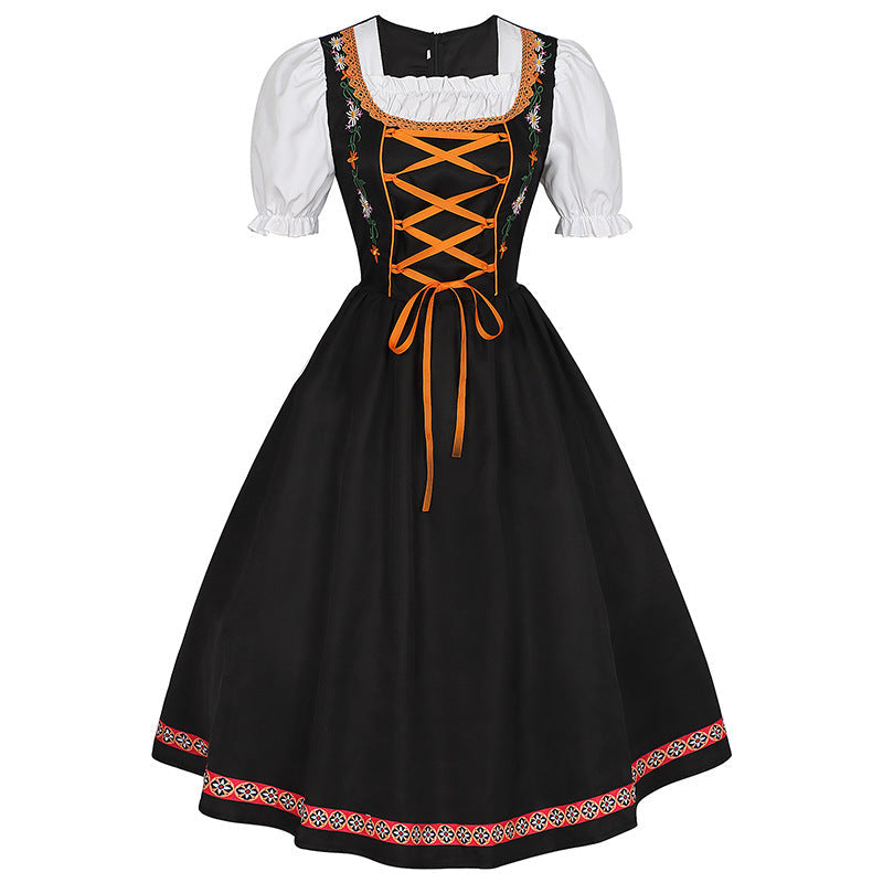 German Oktoberfest Bavarian Nation Costume Overalls Set Halloween Carnival Outfit - Azufun