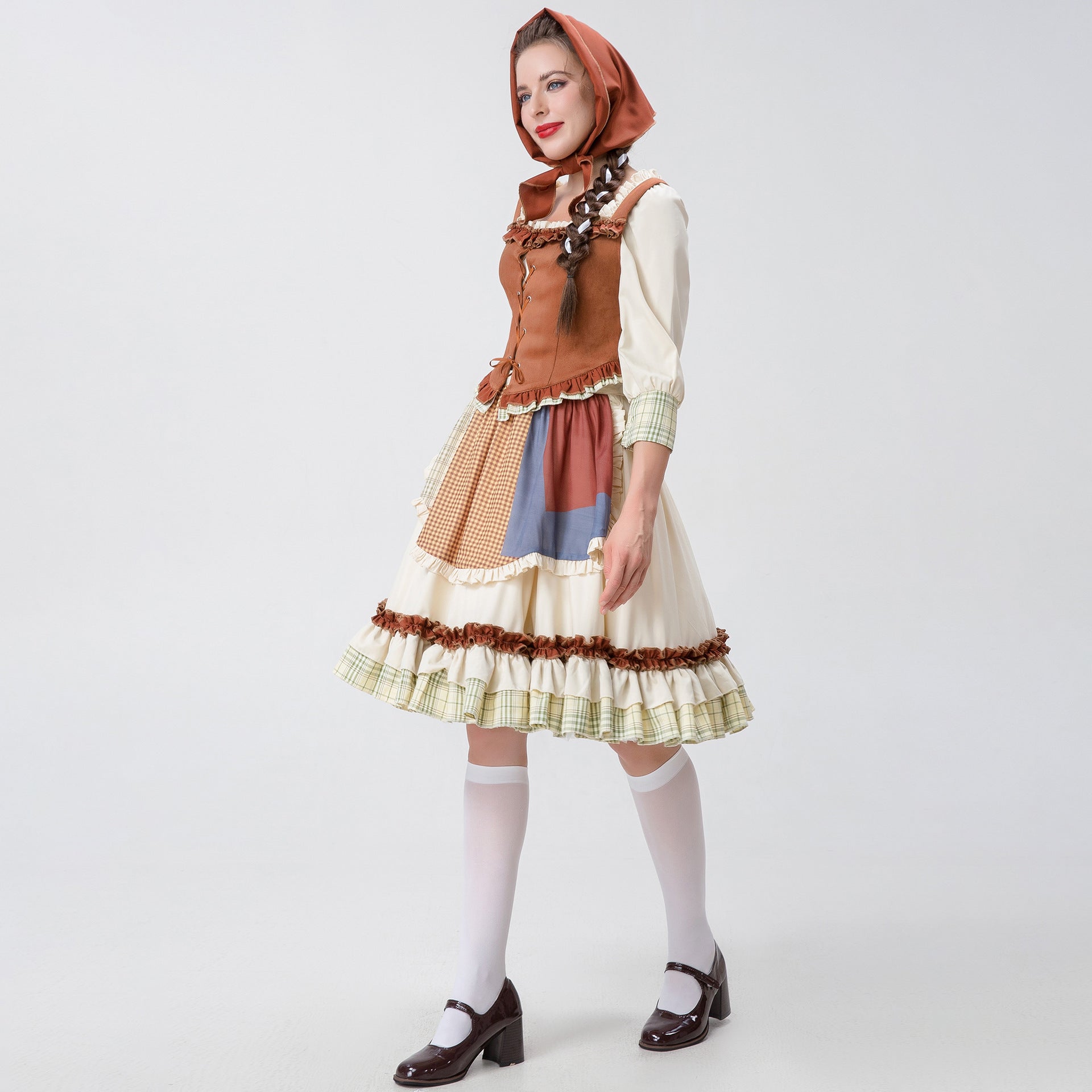 Little Red Riding Hood Halloween Dress Costume Maid Stage Suit - Azufun