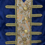 Men's Blue Beauty and the Beast Prince Costume Medieval Tailcoat Gothic Frock Coat - Azufun