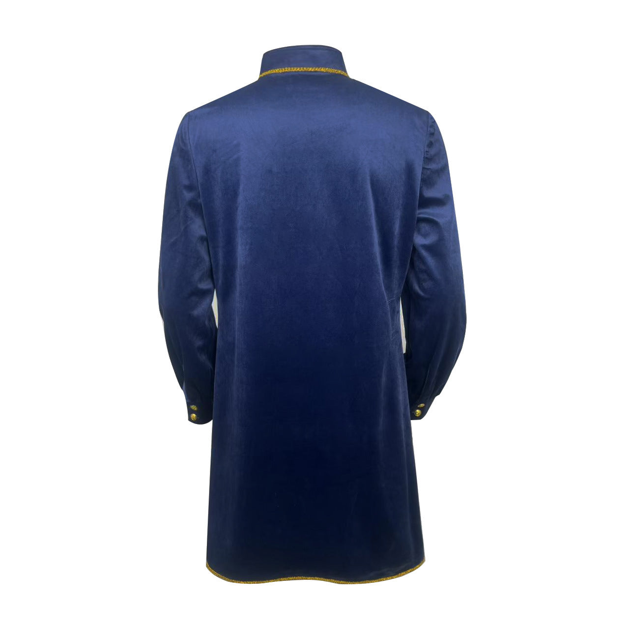Men's Blue Beauty and the Beast Prince Costume Medieval Tailcoat Gothic Frock Coat - Azufun