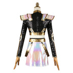 Kpop Witch Hunter Zoe Cosplay Costume Black and Gold Performance - Azufun