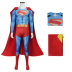 Deluxe Superman Clark Kent 3D Jumpsuit with Cloak Bodysuit - Azufun