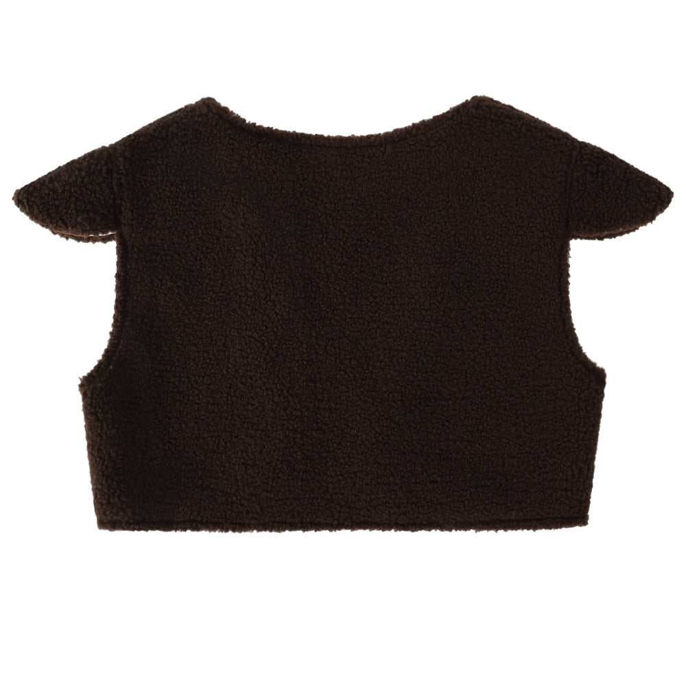 Shrek Green Monster Cosplay Mens Costume Halloween Full fleece Vest Outfit Set - Azufun