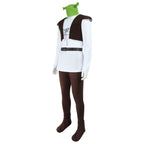 Shrek Green Monster Cosplay Mens Costume Halloween Full fleece Vest Outfit Set - Azufun