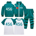 Players Tracksuit Costume Game Cosplay Squid Green Jacket Shirt For Adult Kids - Azufun