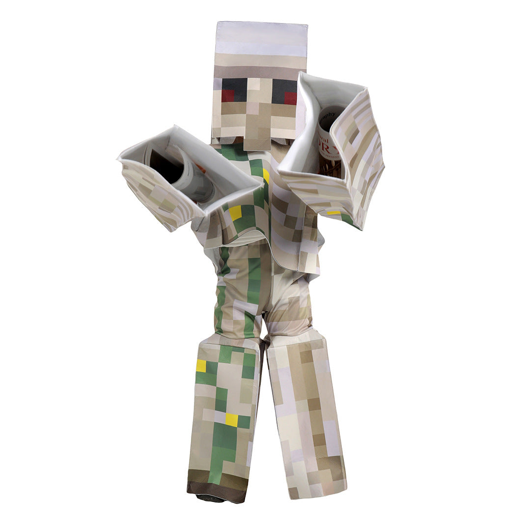 Minecraft Skeleton Kids Costume For Children Boy Girl Halloween - Azufun