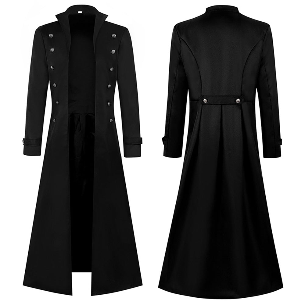 Medieval Steampunk Retro Gothic Costume Coat Trench Coat Victorian Uniform - Azufun
