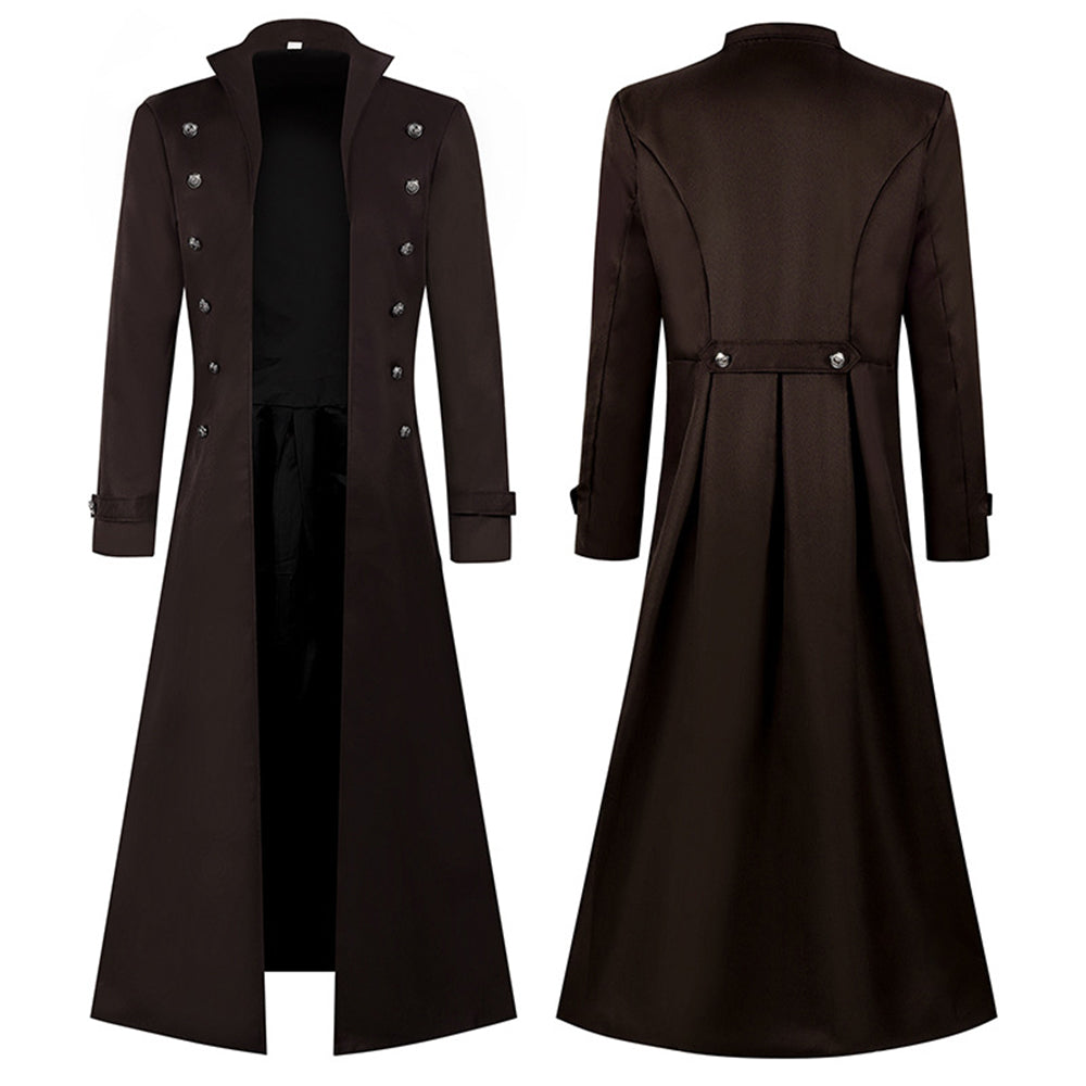 Medieval Steampunk Retro Gothic Costume Coat Trench Coat Victorian Uniform - Azufun