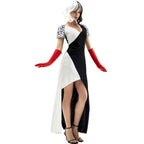 Cruella Dalmatian Dress Costume KuIra Stage Halloween