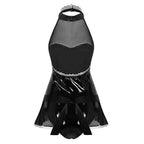 Maid Costume Jumpsuit PU Patent Leather Bodysuit