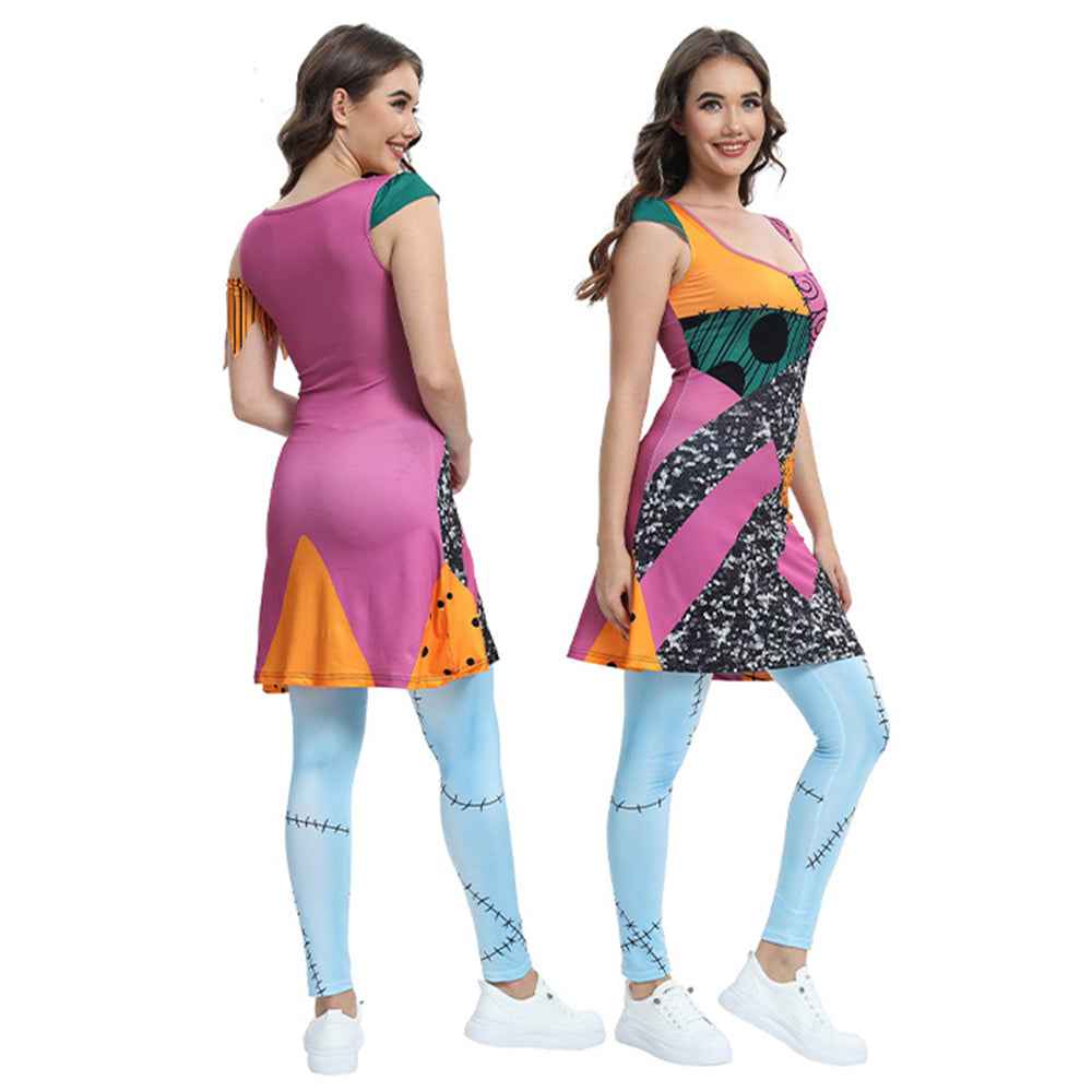 Halloween costume Christmas Nightmare cosplay Sally Jumpsuit dress
