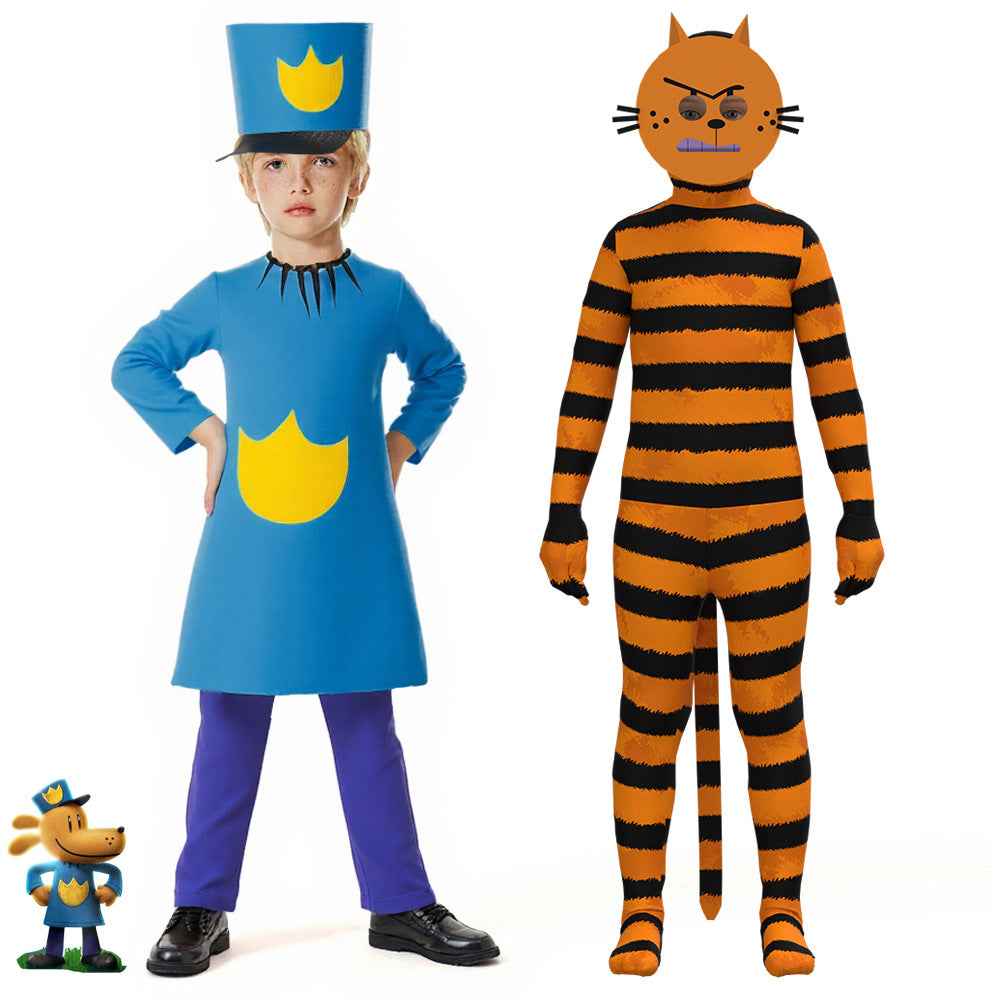 Dog Police Man Petey Cat Fancy Dress Costume Bodysuit With Hat