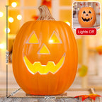 Light-Up Pumpkin Lantern Halloween Scene Decorations Fabric Items