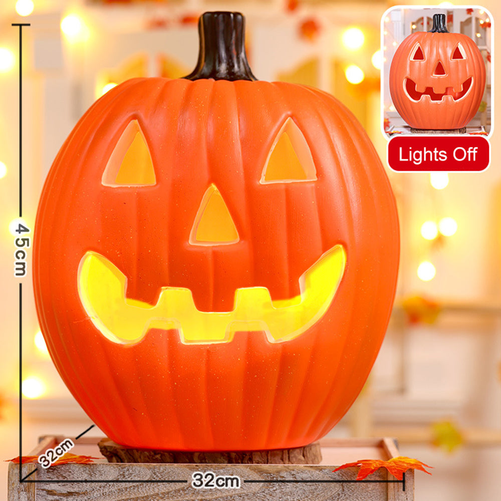 Light-Up Pumpkin Lantern Halloween Scene Decorations Fabric Items