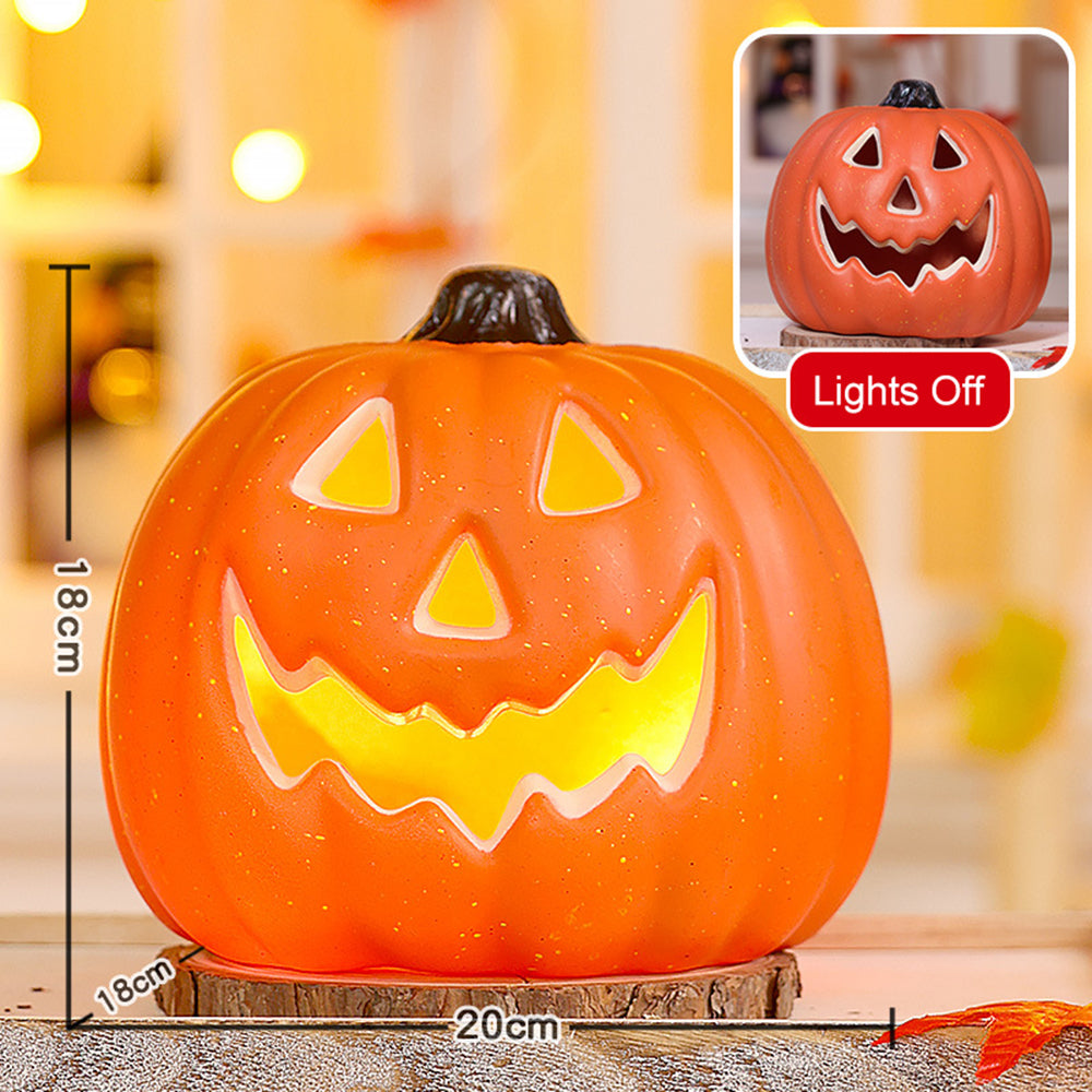 Light-Up Pumpkin Lantern Halloween Scene Decorations Fabric Items