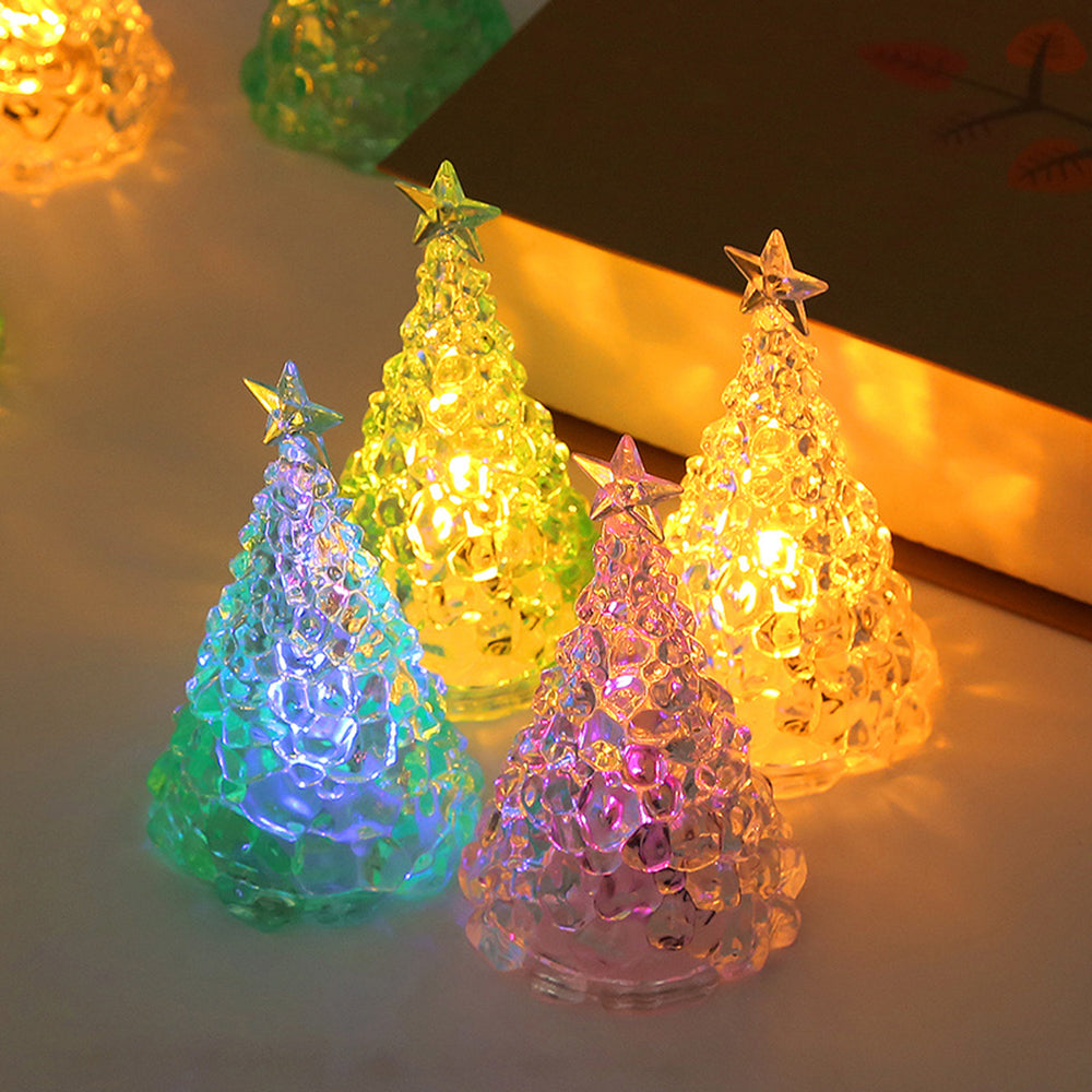 LED Christmas Tree Lights Christmas Table Ornaments Crystal Chandeliers