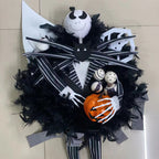 Halloween Hanging Front Door Decor Spooky Pumpkin Wreath
